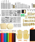 110 Piece Wood Burning Kit With Pro Wood Burning Pen, Adjustable Temperature 200 To 420 C, 57 Tips, Molds, Pencils, Case