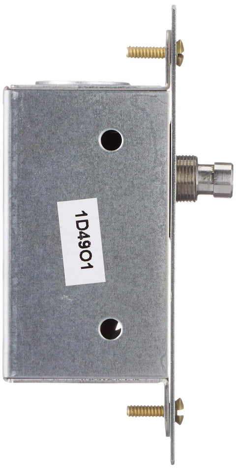 Side view of 3 Amp 125 Volt Doorjamb Switch With Jamb Box For Single Pole Circuits Brass Finish Momentary Commercial Grade