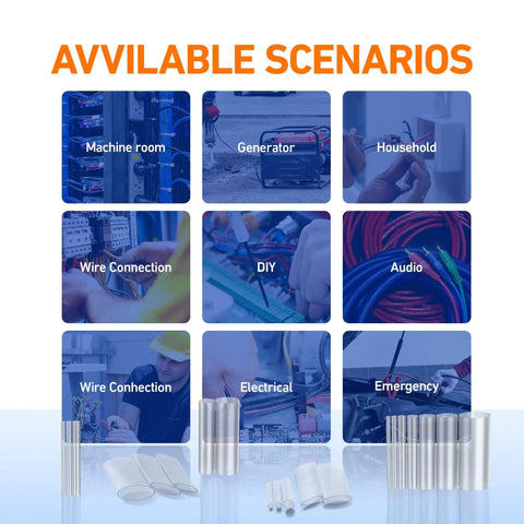 Collage of Heat Shrink Tubing Kit 446 Pcs Adhesive Lined Clear Shrink Wrap Four to One Ratio Industrial Grade Tubing Marine Grade uses