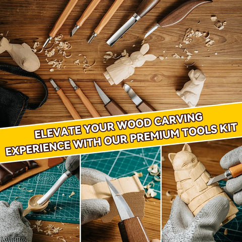 All In One Wood Carving Kit With Leather Storage Bag 24 Piece Tools Set Including 4 Carving Knives 5 Chisels 9 Basswood Blocks