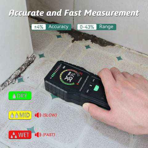 Pinless Moisture Meter For Wood And Walls With Four Modes Softwood Hardwood Wall Masonry Noninvasive Moisture Detection Delivers Fast Accurate Readings For DIYers Builders Home Inspectors And Renovation Projects. Used on tile floor and wall corner for moisture check
