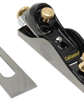 60 1/2 Adjustable Mouth Low Angle Block Plane for Fine Woodworking with two blades, showing adjustable mouth and blade detail