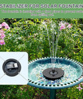 Solar Fountain For Bird Bath With Glass Panel High Efficiency 3.5W Water Pump Direct Sunlight Outdoor Garden Decor Black Finish