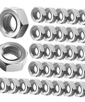 200 Piece Stainless Steel Hex Nuts Heavy Duty Hardware Fasteners for Repair Assembly and Fabrication Jobs, polished finish and firm grip.