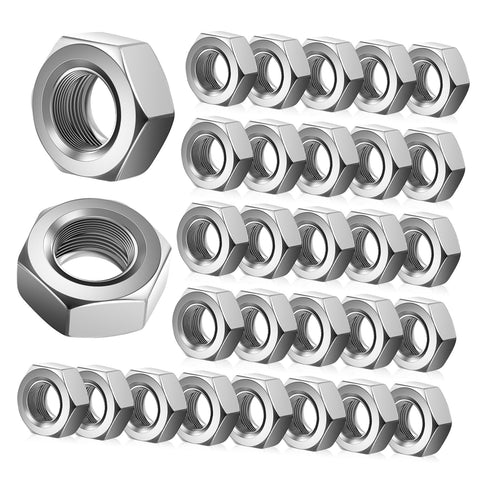 200 Piece Stainless Steel Hex Nuts Heavy Duty Hardware Fasteners for Repair Assembly and Fabrication Jobs, polished finish and firm grip.
