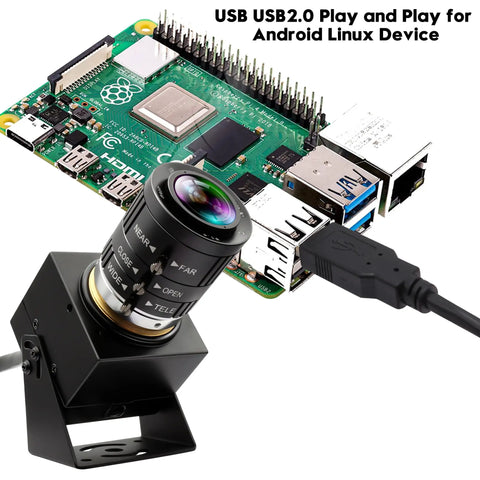 Five Megapixel Global Shutter USB Camera With Fifty FPS 2592x1944 Resolution connected to Android Linux device