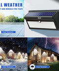 Outdoor Solar Lights Wireless 100 LED Motion Sensor Security Wall Lights Waterproof For Front Door Backyard Steps Garage And Garden 2000 Lumens Mega Pack