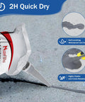 Fast Cure Concrete Crack Sealant For Slab Repairs, Quick Drying Waterproof Filler And Weather Resistant, shown sealing a crack in concrete slab.