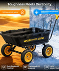 No Flat 10 Inch Tires Garden Dump Cart Beefy Heavy Duty With Quick Release Dump Expandable Capacity Over 4 Cu Ft
