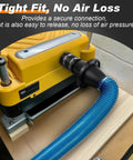 4To2.5 Magnetic Dust Collection Fitting For 2 Inch Shop Vac Hose Fast Connect Quick Attach Adapter on a woodworking machine.