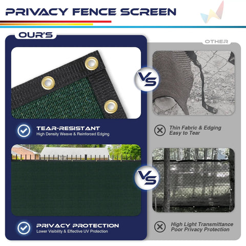 Privacy Fence Screen 6x50 Feet Heavy Duty Mesh For Outdoor Walls Backyards And Pool Decks Green Shade Cover comparison