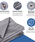 24 By 36 Ft Heavy Duty Tarp Cover For Outdoor Jobsite And Backyard Protection Waterproof 10 Mil Multi Use Tarp With Superior Weave