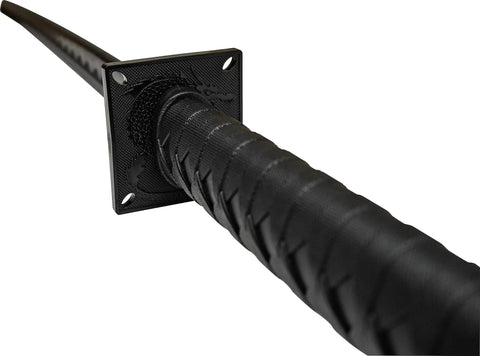 Close-up of Rugged Black Polypropylene Training Sword With Samurai Style Handle For Sparring And Practice Model 1801