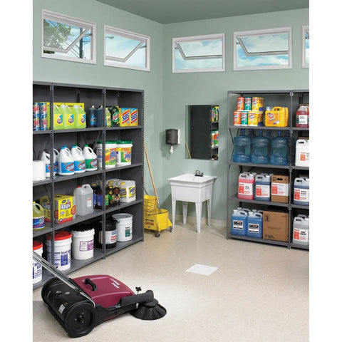 Rock Solid Commercial Steel Shelving Unit With Raised Flanges And Adjustable Clips For No Hassle Storage, Six Tier Metal Rack Saves Square Footage And Secures Your Gear In Sleek Medium Gray Finish