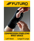 Left Hand Compression Wrist Brace With Three Adjustable Straps For A Custom Fit And Moderate Support Lets Your Fingers Move Naturally Easy To Use Black Size L/XL