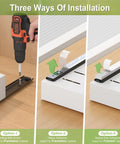 Three installation methods for 2 Pack Expandable Pull Out Cabinet Organizers With No Drill Slide Out Drawers.