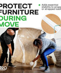 People protecting furniture during move with CEP-48 V-Board Reinforced Cardboard Edge Protector Heavy-Duty 2 In x 2 In x 48 In Pack Of 100