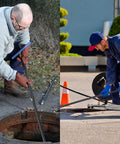 Two people using Adjustable Water Meter Key With 15 Inch And 28 Inch Lengths For Opening And Closing Meters Or Valves outdoors