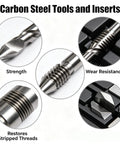 Metric Helicoil Kit For Auto And Industrial Repairs, Pro Grade Quick Fix Strength Inserts To Restore Damaged Threads, carbon steel inserts