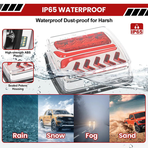 Wireless Magnetic LED Trailer Lights Kit 2 Pack Bluetooth Taillights waterproof in various weather conditions