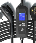 Smart Level 2 EV Charger Portable 40 Amp 9.6kW With NEMA 14-50 Plug And 25 Ft Cable For J1772 Electric Cars Home 240V Fast Charging Station with display and cable.
