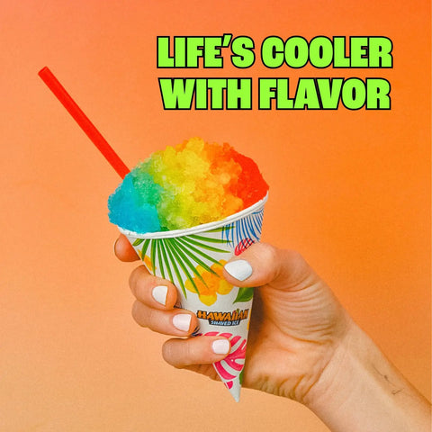 Electric Countertop Snow Cone Maker For Summer Hangouts Hella Awesome Slushie Machine with colorful shaved ice in cup.