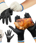 Dual Layer Heat Defense BBQ Gloves For Grilling And Cooking Non Slip Nitrile Grip Ambidextrous Oven Mitts with pork roast