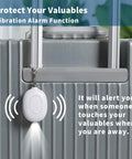 Portable Door Alarm Stopper For Travel, 130dB Siren, USB Rechargeable Vibration Sensor With LED Flash, Lightweight Safety Alarm For Hotels, Home, Apartments And On The Go on suitcase handle