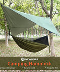 All In One Camping Hammock With Mosquito Net And Rain Fly Tarp Portable Nylon Parachute Hammock in backyard forest setting