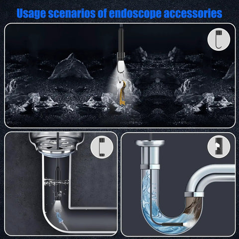 HD Endoscope Camera With Light For Android And iOS, 1920P Borescope With 8 Adjustable LEDs, Semi Rigid Inspection Scope, IP68 Waterproof Drain Camera, 16.4Ft Cable, Ideal For Pipes, Engines, And Tight Spaces used in sink and pipe inspection