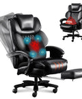 3D Kneading Massage Office Chair For Home Office Oversized Big And Tall Ergonomic Desk Chair With Footrest and Recline
