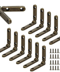 Mini Hidden Box Hinges Set For Jewelry Boxes And Small Chests 90 Degree Zinc Alloy Hardware shown with screws