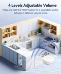 Water Leak Detector Alarm System For Home With 120dB Siren And Multi Probe Sensing IP66 Waterproof For Bathroom Kitchen Laundry Basement And More 3 Pack Battery Included shown in kitchen