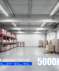 Warehouse ceiling with T8 LED Shop Lights For Garage And Workshop 4 Ft 50W 7000 Lumens 5000K Daylight White V Shape Fixture