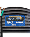 Heavy Duty Nine Foot 10 Awg Soow Power Cable With Safety Listing For Ev Chargers Motor Leads And Jobsite Gear rolled design with copper strands.