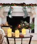 Flameless LED Candles With Remote And Timer Battery Operated Set Of 3 In 4 Inch 5 Inch And 6 Inch Heights with flickering light
