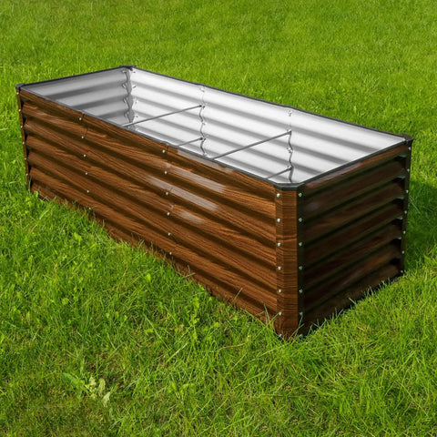 2-Pack Galvanized Raised Garden Bed Kit 6x2x2 Ft Metal Planter Box For Vegetables, Herbs, And Flowers, Rust-Resistant Steel Frame