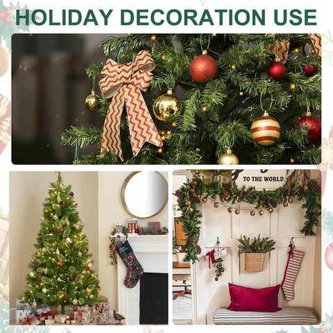 Decorated Christmas tree, fireplace stocking, holiday decor with Heavy Duty Zip Ties Set 4 8 12 Inch Premium Nylon Cable Ties