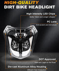 High-quality DOT LED Dirt Bike Headlight 40W 2700LM Universal Motorcycle Front Light With DRL Hi Lo Beam