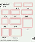 Available sizes chart for Flush Mount Wall Vent Cover 4x10 Inch, Minimalist White ABS Plastic HVAC Air Return Grille.