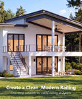 Totally Modular Cable Railing Kit For Decks And Patios Featuring 42 Inch Stainless Wire Posts Quick Diy Assembly No Sweat Installation complete railing system on modern home deck.