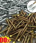 Heavy Duty Self Drilling Wall Anchor Bolts Set 200 Steel Expansion Tubes Self Tapping Screws Yellow Zinc Plated Carbon Steel For No Prep Install On Drywall Cabinets Shelves TV Mounts, 100x assorted