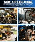 YATOINTO 12-Pcs blind hole bearing puller kit: collage showing motorcycle, bike wheel, golf cart, and ATV/UTV scenes