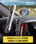Heavy Duty MagSafe Car Mount And Tablet Holder With Extra Strong Magnets 2.5X Stronger Grip For iPhone 12 And Newer mounted in car