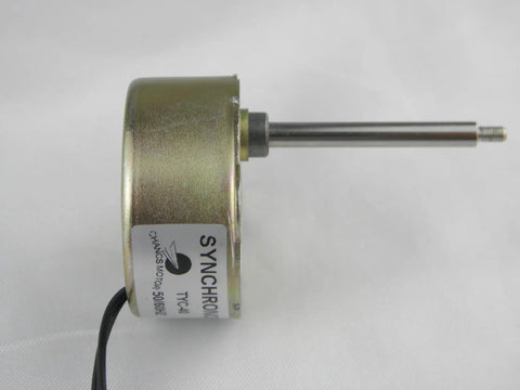 12V AC Synchronous Motor for Fiber Optic Color Wheel CW CCW, 35mm shaft, side view with label