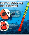 5ft Surface Marker Buoy For Diver Safety High Visibility Open Bottom SMB with Oral Inflator and Reflective Strip, deflated view