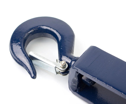 Heavy Duty 12 Inch Gin Wheel Block Set Of 2 For Rope Handling With Working Load Limit 1000 Lbs Compatible With Seven Eighths Inch And One Inch Rope Drop Forged Swivel Hook With Latch Navy Blue close-up