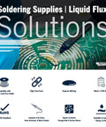 Image of soldering supplies featuring 835 Liquid Rosin Flux For Leaded And Lead Free Soldering 125 Milliliter Bottle.