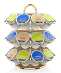 Heavy Duty Metal K Cup Pod Organizer Carousel For Home Kitchen Counter Coffee Station, Holds 27 K Cups, Gold Finish