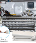 DA97-15217D Ice Maker Assembly Replacement for Refrigerator with easy connection, white finish, and internal wiring structure.